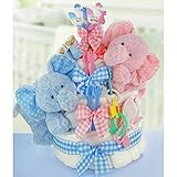 Cashmere Bunny Gingham & Giggles Three Tier Twins Diaper Cake by Cashmere Bunny [並行輸入品]