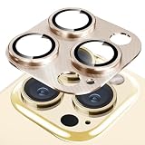 Kakuki For iPhone 14 Pro/iPhone 14 Pro Max カメラフィルム アイフォン14 プロ/アイフォン14 プロ マックス カメラ保護フィルム 耐衝撃 露出オーバー防止 アルミ合金 カメラカバー (iPhone 14 Pro / 14 Pro Max, ゴールド)