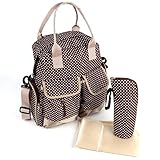 (キュート ウィンク) Cute Wink 軽量 大容量 4Way マザーズバッグ ＆ リュック ドット柄 ブラウン
