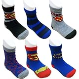 SUPERMAN スーパーマン ベビー クルー ソックス 靴下 6足セット 6/12ヶ月 約10～12cm