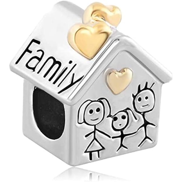 SexyMandala Heart Charm Bead For Bracelets - Mother Daughter Son Family Love Symbol, Copper With CZ - View #9
