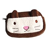 「チョコレートケイト」刺繍アップリケウォレット財布ポーチ（12.9*9.3*3.5cm）