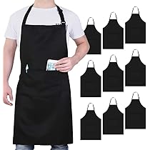 【まとめ買い】エプロン カフェ風 撥水加工 簡単着用 ロングタイプ 10枚セット まとめ買い】エプロン カフェ風 撥水加工 簡単着用 ロングタイプ 10枚
