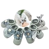 (サンディー　テイ）Sandy ting 「3足セット」春夏秋 新生児ソックス キッズ 0-3歳 女児 ベビー　お姫様 リボン付 蝶結び 子供赤ちゃん靴下　滑り止め付き 薄手　出産お祝い　誕生日 (S