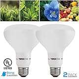 植物成長ライト電球、フルスペクトル水耕栽培植物、120 °洪水ライト天井照明屋内照明器具、濡れ場所、ul-listed、5年保証 BR30 JCGRL-10W2PBR30D