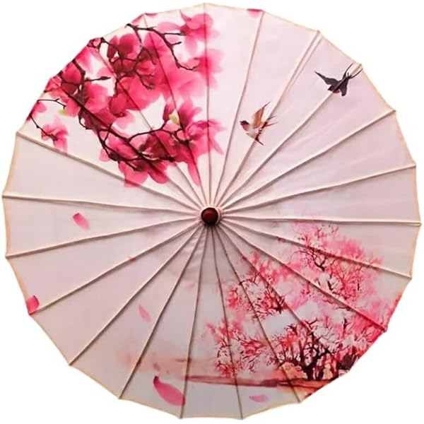 Amazon | [AiO JAPAN] 傘 和傘 赤 レッド 花と蝶 日傘専用 和風