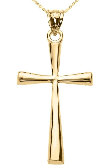 14K White or Yellow Gold Cross Pendant 
