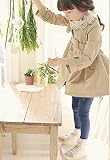 子供コート 女の子　ベンチコート キッズコート トレンチコート スプリングコート　 素敵な可愛い　アウター (140, カーキ) [並行輸入品]