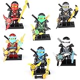 6 xミニフィギュアNinjago Ninja Jay Cole Nya Lioyd Zane Figures Building Toy Le Go