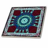 CT _ 42573 Mimuluxのサイケデリックアート – 曼荼羅27 Zen Innerbalance Harmonyレッドブルーターコイズ瞑想 – タイル 4-Inch-Ceramic ct_