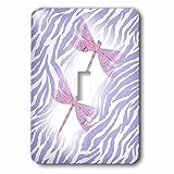 フローレン装飾III – イメージのピンクButterflies on Purple Zebra Stripes – 照明スイッチカバー – シングルトグルスイッチ( LSP _ 245201 _ 1
