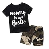 (プタス)Putars ベビー服 子供服 上下セット 二点セット 男の子 半袖 MOMMY IS MY BESTIE 迷彩柄 可愛い オシャレ スポーツ 運動会 旅行 記念日 プレゼント 6-24ヶ月