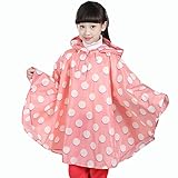 (チェリーレッド) CherryRed 子供 男女兼用 キッズ 超軽量 かわいい 撥水加工 レインウェア ポンチョ 雨具 小学生 通学 M