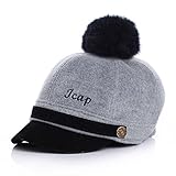 (アバラナサ)Abaranasa子供の野球キャップ（サイズ：ＳとＭ）女の子　男の子両用 秋冬フェルトボール帽子　可愛いハット選べる5色 (S, グレー)