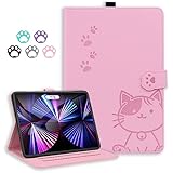 【 YIMASE Fire HD 10 ケース 2021 Fire 10 ケース 2023 Fire HD 10 Plus ケース】Fire HD 10 カバー 2023 Fire HD 10 2023 ケース は手触りが快適です 新鮮でかわいい猫のプリント Fire HD 10 Plus カバー 防塵傷つきにくい 着脱が簡単 ファイヤーHD10 カバー 2021 スタンド機能付き -ピンク