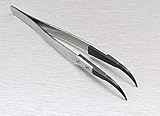ピンセットNon Staticファイバー曲線ヒントPrecision帯電防止ステンレスピンセット5 " ( E 1 ) NOVELTOOLS