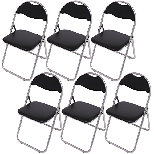 アイリスプラザ オフィスチェア 折りたたみ椅子 パイプ椅子 6脚セット シルバー