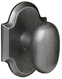 Baldwin 5432.452.IDM Oval Half Dummy Knob with Arched Rose, Distressed Antique Nickel by Baldwin