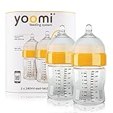 Yoomi Lot de 2 biberons avec tétine à faible débit 227 ml