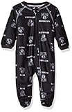 新生児NBA Nets Sleepwear All Over Print Zip Upカバーオール ブラック