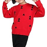 MNBS　キッズ ニットセーター　クリスマス　クリスマスツリー　男の子　女の子 子供 長袖 お出かけ カーディガン セーター 遊び着 通学 普段着 通園　レッド　80cm