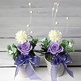 お供えのお花「プチアレンジメント」 2個セット ／ プリザーブドフラワー バラ 仏花