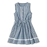 (ニッセン) nissen キッズ フレア ワンピース 紺系 チェック 身長 120 cm