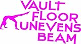 Vault床Unevens梁 – 体操キッズ用ガールズスポーツ引用ビニール壁ステッカーデカール用ホーム装飾 – 22インチx 12インチ 22 Inches x 12 Inches ピンク FBA21