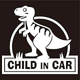imoninn CHILD in car ステッカー　【パッケージ版】　No.71　ティラノサウルスさん　（白色）