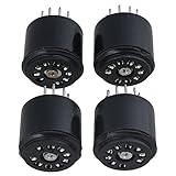 Yibuy ４個入れ　2.7x2.27cm　ブラック　ベークライト　真空管　Tube Socket Saver Base　9ピンチューブテスター用　アンプ部品