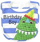Mud Pie Baby-Boys Newborn Birthday Dino Bib, Blue, One Size by Mud Pie Baby [並行輸入品]