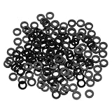 uxcell 155個 平ワッシャー M5 ナイロン 平座金5mm内径 8mm外径 1mm厚さ プラスチックスペーサー スクリューボルト ガーデン 蛇口 配管 修理 機械産業用 黒