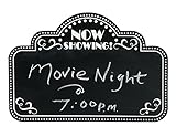 Movie Nightマーキー黒板壁装飾( 18 " x 12 " )木製。