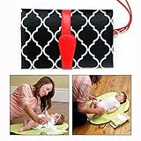 RONGTONGDA おむつ替えシート おねしょシーツ おむつシート 取り替えマット 洗える 新生児 赤ちゃん 出産祝い ポッケト付き (ブラック)