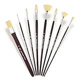 ペイントブラシ 8 Pcs ケース付き ブリストルブラシ ロングハンドル