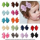 welandtech 20pcsブティック2.75インチHair Bowsガールズベビーグログランリボンクリップ