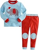 [Vaenait Baby]キッズ子供ベビー服綿100％ルームウェア長袖パジャマ寝間着上下セット Polka Dot Elephant XL