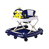 6-18ヶ月音楽アンチロールオーバーウォーカーと多機能、折り畳み式赤ちゃんの赤ん坊の歩行器にすることができます ( 色 : 青 )