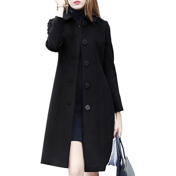 Amazon | [カランシエル] コート ウール ノーカラー ダブルフロント