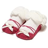 リボンつきバレエシューズデザインカップソックス ディープ ピンク 11-13cm