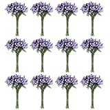 asiproper 12pcs Dried人工Stamen花DIYスクラップブックガーランドフェイク花 パープル Asiproper
