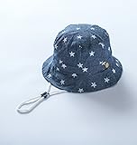 MORGEN SKY モルゲンスカイ 紫外線対策 ベビーUVcut帽子 キッズハット 綿クロッシェデニム色 子供向けキャップ チューリップハット 型番1537 (L（頭周り：52cm）, ブルー)