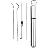 LIKENNY 爪楊枝ケース ポータブル チタン合金 爪楊枝入れ 軽量 携帯 ピルケース キーホルダー 容器 耐湿防圧 小物入れ ボックス アウトドア 野外 山登り チタン 爪楊枝入れ【4本セット】