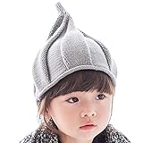 Cuteshower 子供 帽子 キッズ 帽子 女の子 とんがり帽子 ニット帽子 キッズ 赤ちゃん 帽子 グレー