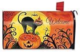 Black Cat Halloween Largeメールボックスカバープリミティブジャックランタンオーバーサイズ