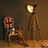 AMOS ヨーロッパのモダンフロアランプホテルのリビングルームレトロスタイルの垂直光シンプルな古い木の検索ライト ( 色 : Logs )