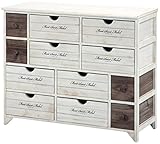 不二貿易 アンティークチェスト 4段 L ミッシェル 引出し12杯 幅86cm ホワイト 91459