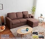 3人掛け ゆったりくつろげる人気のカウチソファ （ブラック） 本州送料無料