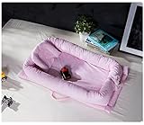 ベッドインベッド　添い寝ベッド おむつ換え　ベビーベッド　ベッドガード　枕付き (ピンク)