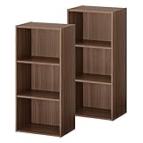 カラーボックス マルチラック 木製 ラック 多目的ラック 本棚 収納ケース 〔3段〕 2個組 ウォールナット